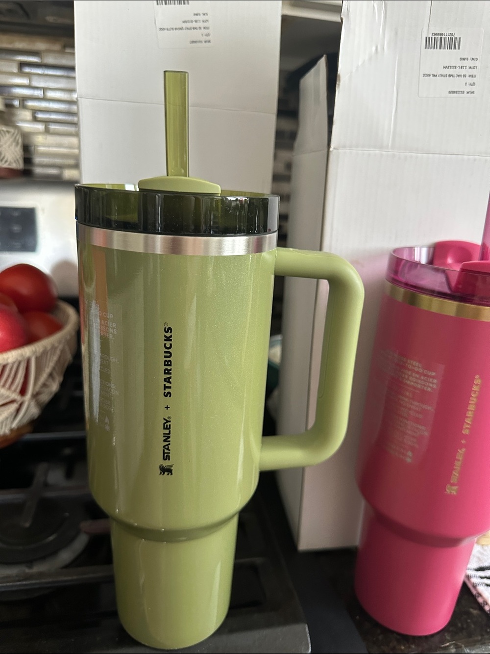Stanley + Starbucks Green Travel Mug with Straw